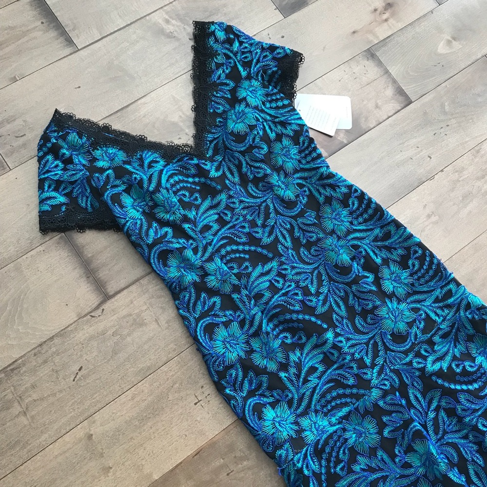 Js Collections Mesh Fit And Flare Cocktail Dress 8 - image 8